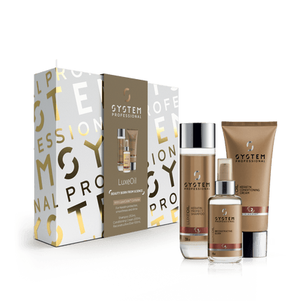 System Professional LuxeOil Trio Beauty Born From Science Gift Pack (Shampoo, Conditioner & Reconstructive Elixir 100ml) - shop.rawhair