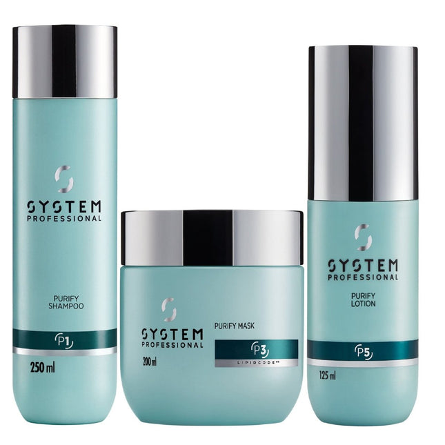System Professional Purify - Dandruff Protection Trio Kit (Shampoo, Mask & Lotion) - shop.rawhair
