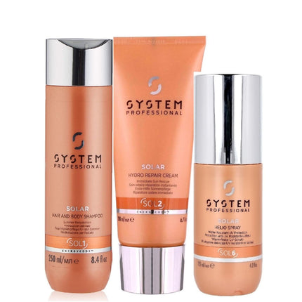 System Professional Solar Trio (Shampoo, Hydro - Repair Cream & Helio Spray) - shop.rawhair