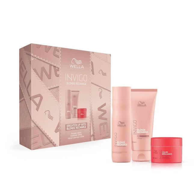 Wella Professionals Invigo Blonde Recharge Trio (Blonde Recharge Shampoo & Conditioner, Color Mask) - shop.rawhair