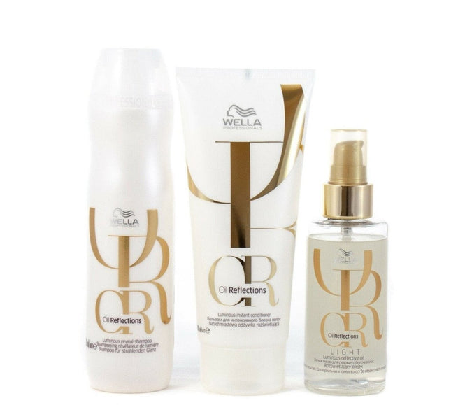 Wella Professionals Oil Reflections Trio Pack (Shampoo, Conditioner & Light Luminous Reflective Oil 100mL) - shop.rawhair